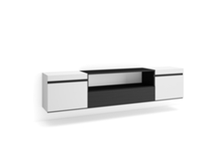 Mueble de TV SKRAUT HOME para TVs hasta 80'' (Blanco - Melamina - 200x35x45 cm)