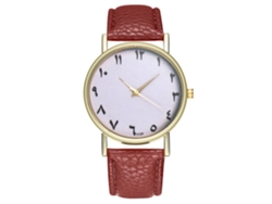 Reloj De Pulsera De Cuarzo Analógico Con Correa De Pu Simple Dial Redondo Zhoulianfa (café)