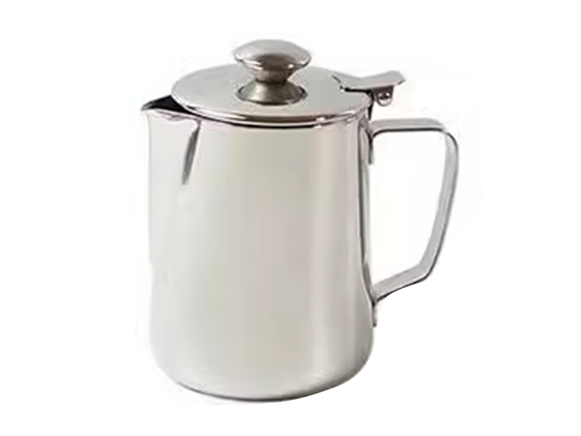 Espumador De Leche De Acero Inoxidable Reforzado Con Boquilla Puntiaguda Para Café, Té Y Latte - 600 Ml