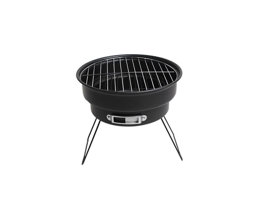 Parrilla portátil de carbón con cuerpo de acero inoxidable para barbacoas al aire libre, acampadas y para usar con leña y carbón.