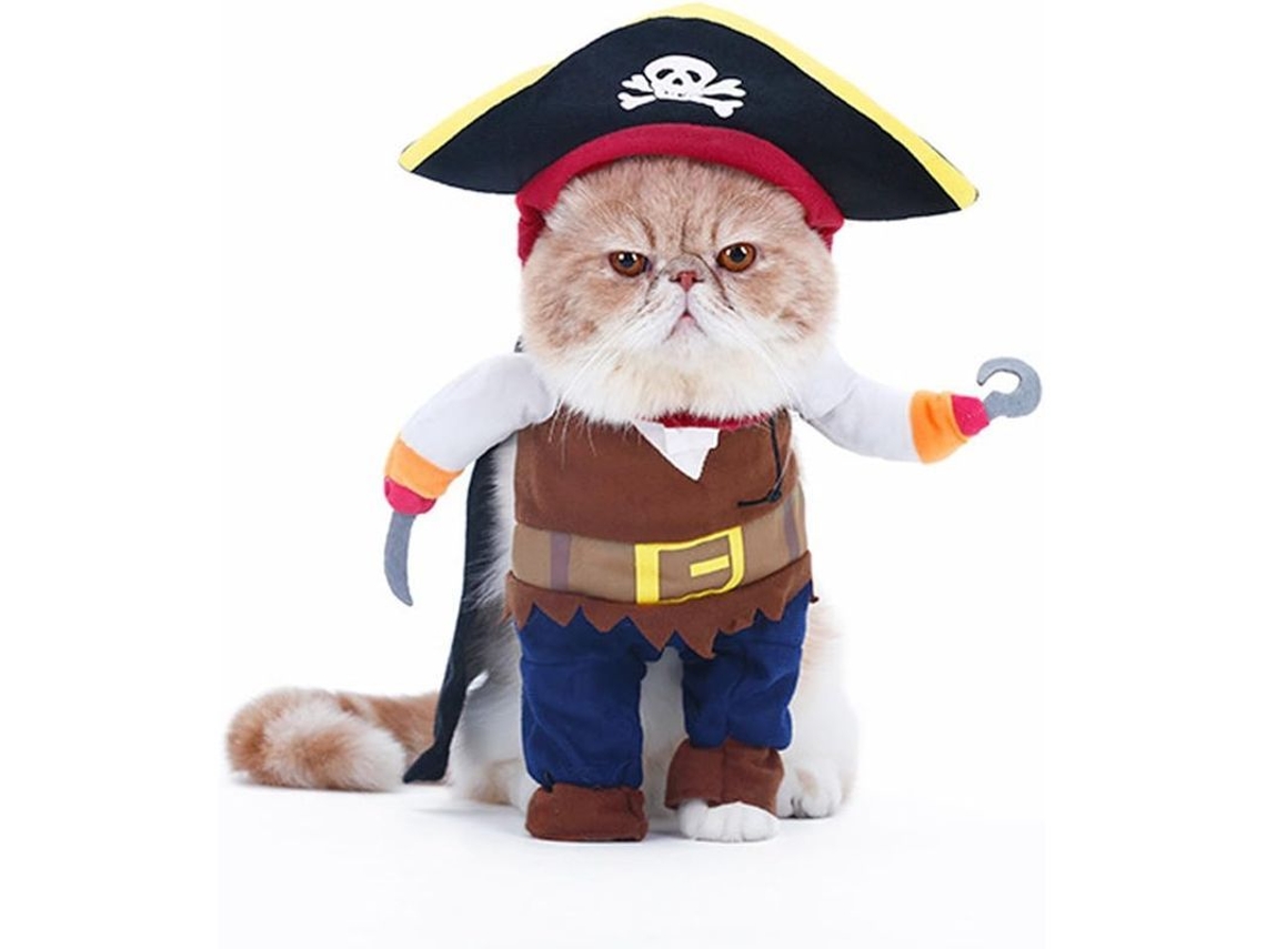 2026-traje De Pirata Para Gato, Talla M, Navidad Halloween, Ligero Y Cómodo, Con Gorro