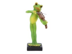 Figura Decorativa De Rana Adorable En Resina Para Decoración Del Hogar, Jardín Y Mesa 7313g02 Violín