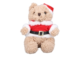 Oso De Peluche Navideño Con Gorro De Papá Noel Lindo 9.06in Juguete De Peluche Decoración Navideña Rojo Traje Navideño
