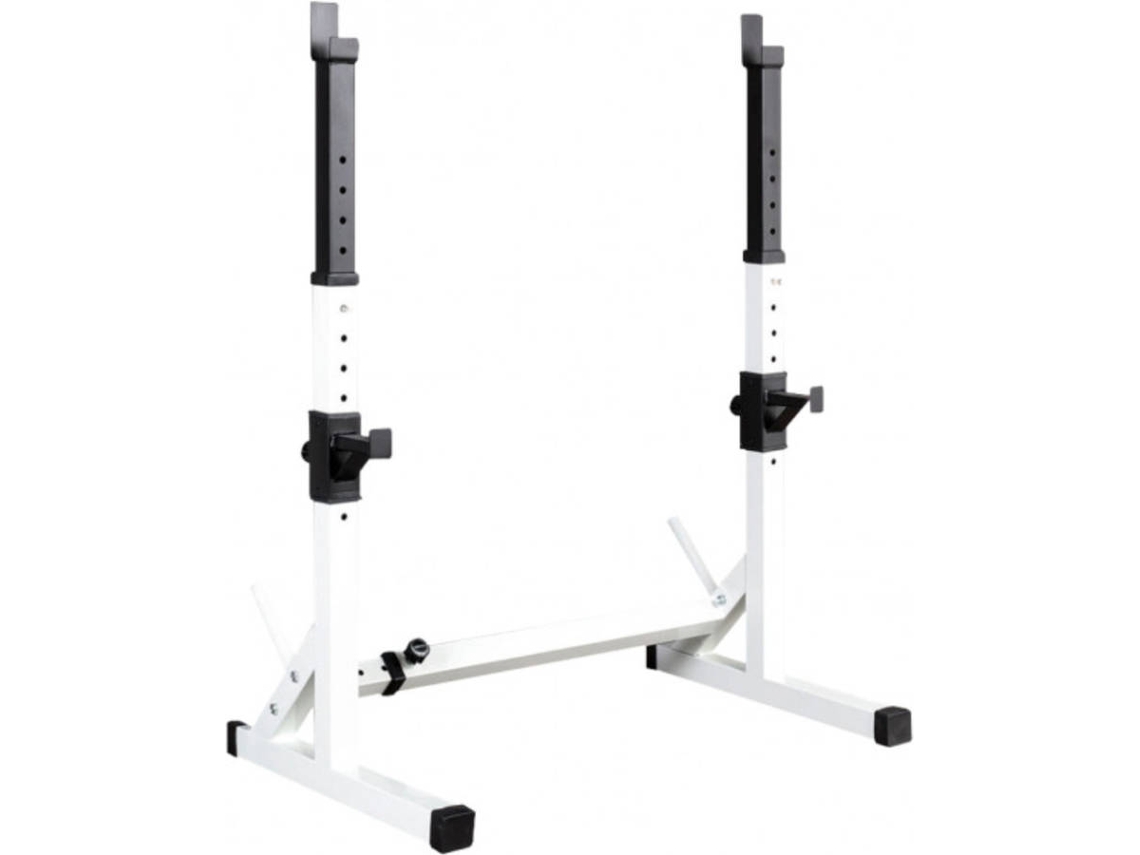Soporte Ajustable FITNESS TECH Estante de Cuclillas Blanco