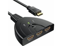 Conmutador HDMI 3 Entradas 1 Salida, Conmutador HDMI Manual Full HD 1080p y 3D, Cable de Alta Velocidad Incluido