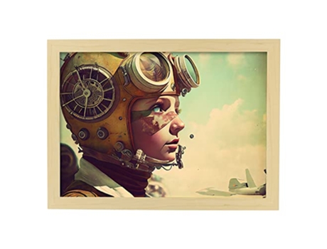 NACNIC Poster Piloto En Estilo Surrealismo Cinematográfico Ilustraciones Y Grabados De Historieta Abstracta Y Artística A3 Marcos Madera