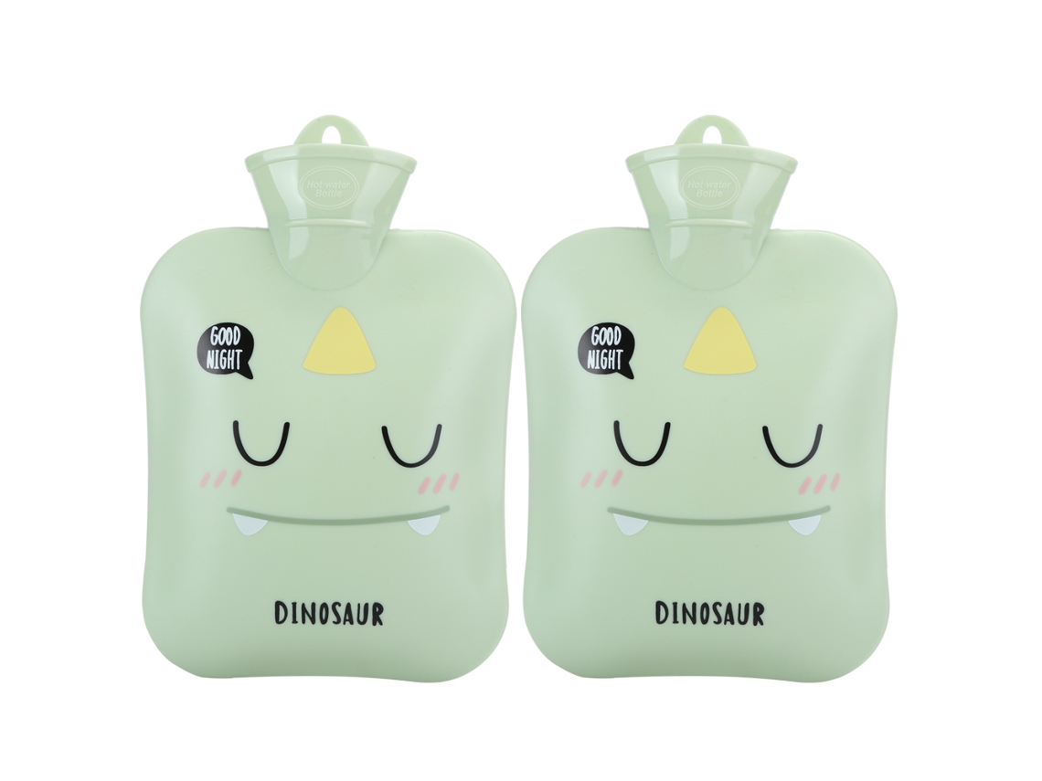 2 Bolsas De Agua Caliente Portátiles Grandes Con Diseño De Dibujos Animados, Moldeadas Por Inyección De Pvc, Ideales Para El Invierno.