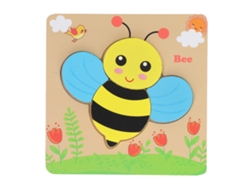 Rompecabezas De Madera Con Forma De Abeja De Dibujos Animados Para Niños De Hasta 6 Años - Educativo