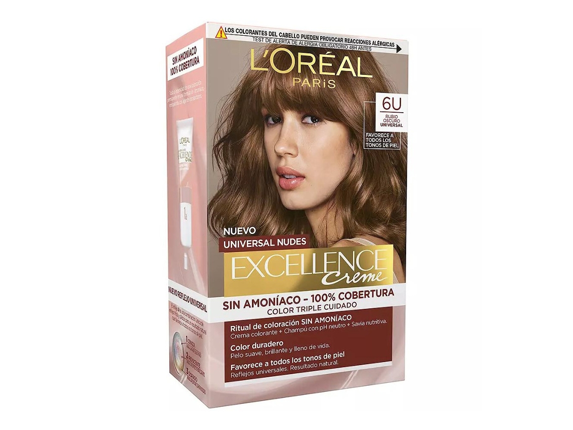 Color Permanente Excellence Universal Nudes Rubio Oscuro 6U EXCELLENCE L'ORÉAL PARIS