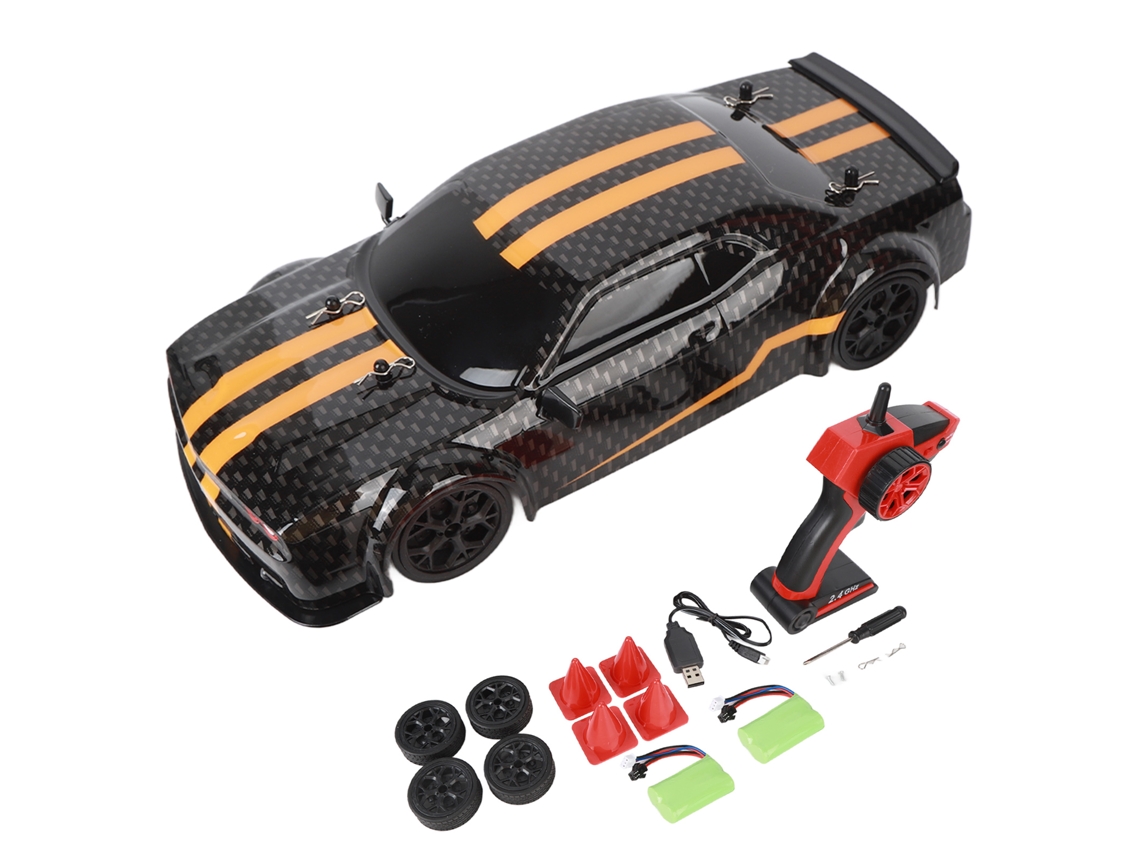 Coche Teledirigido Rc Drift De 2,4 Ghz Con Luz Delantera, 4 Ruedas, Dos Baterías, Juguete De Carreras