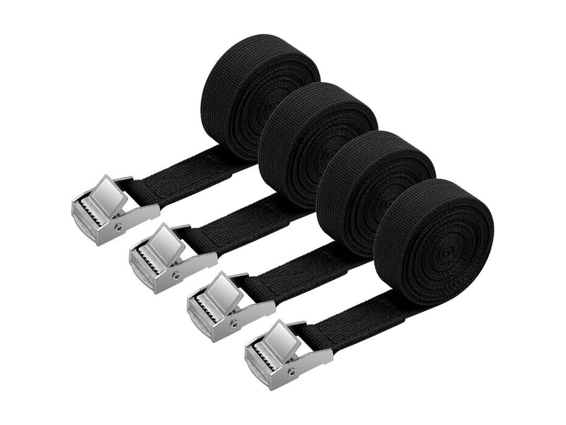 2026altiro-4 Correas De Sujeción De 2 M X 20 Mm Con Hebillas Metálicas, Capacidad De 250 Kg, Para Motocicletas, Coches Y Barcos (negras)
