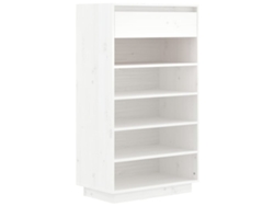 Zapatero 60x34x105 cm Madera Maciza de Pino Blanco MAISON EXCLUSIVE