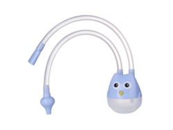 Aspirador Nasal Manual Para Bebés, De Silicona, Antirretorno, Diseño De Búho, Limpiador Nasal Seguro, Azul.