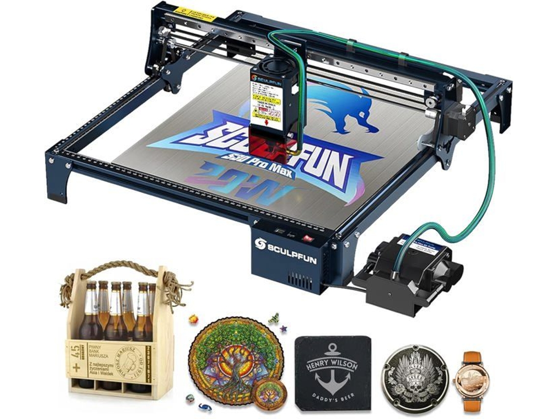 SCULPFUN S30 Pro Max 20W Grabador Láser Con Asistencia Neumática 30 L/Min Final De Carrera De Carril Lineal 410 X 400 Mm