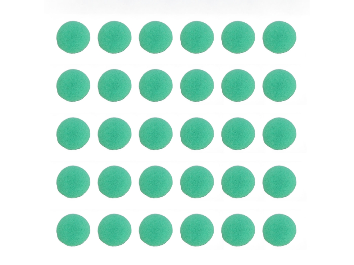 30 Almohadillas De Espuma Para Auriculares De 15 Mm, Suaves Y Cómodas, De Repuesto, Color Verde.