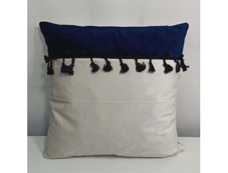 Funda de cojín decorativa azul+crema BOD HOME