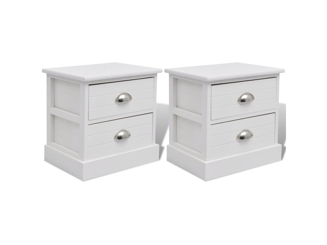 Maison Exclusive - Mesita De Noche Francesa 2 Piezas Blanco