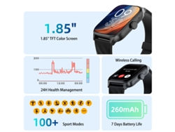 Reloj inteligente Weofly Pink Active con pantalla HD de 1,85 pulgadas, Bluetooth, llamadas, modos multideportivos y resistencia al agua IP67.