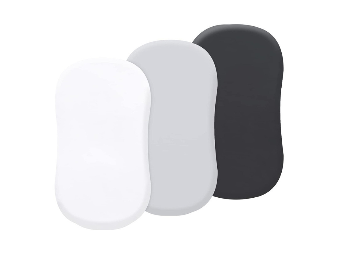 Juego De Sábanas Para Nido De Bebé Chrui 0-24 Meses Microfibra Elástico Lavable 3 Unid 81x43cm (blanco Negro Gris)