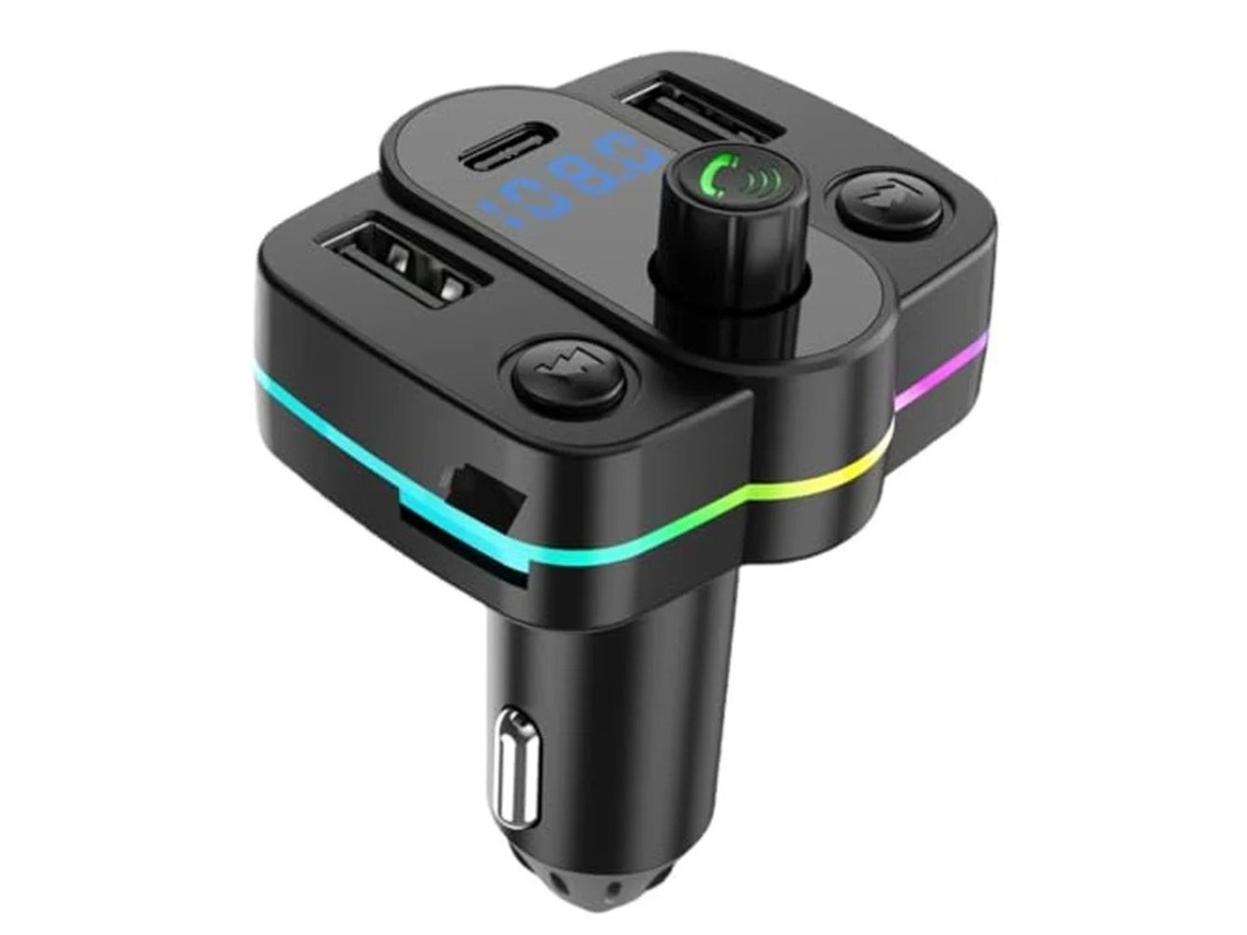 Adaptador Transmissor Fm Para Carro Carregamento Usb, Viva Voz, Reprodutor De Mp3 Yizhood (preto)