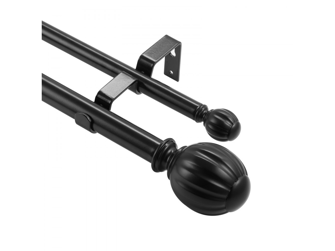 Juego de Barras de Cortina Dobles Extensibles 92 183cm con Soporte Tekmaquinas