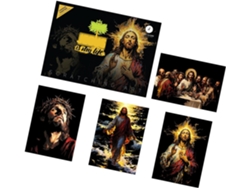 Kit De Arte Para Rascar Con Temática Religiosa Con 4 Láminas De Retratos Para Adultos, Práctico
