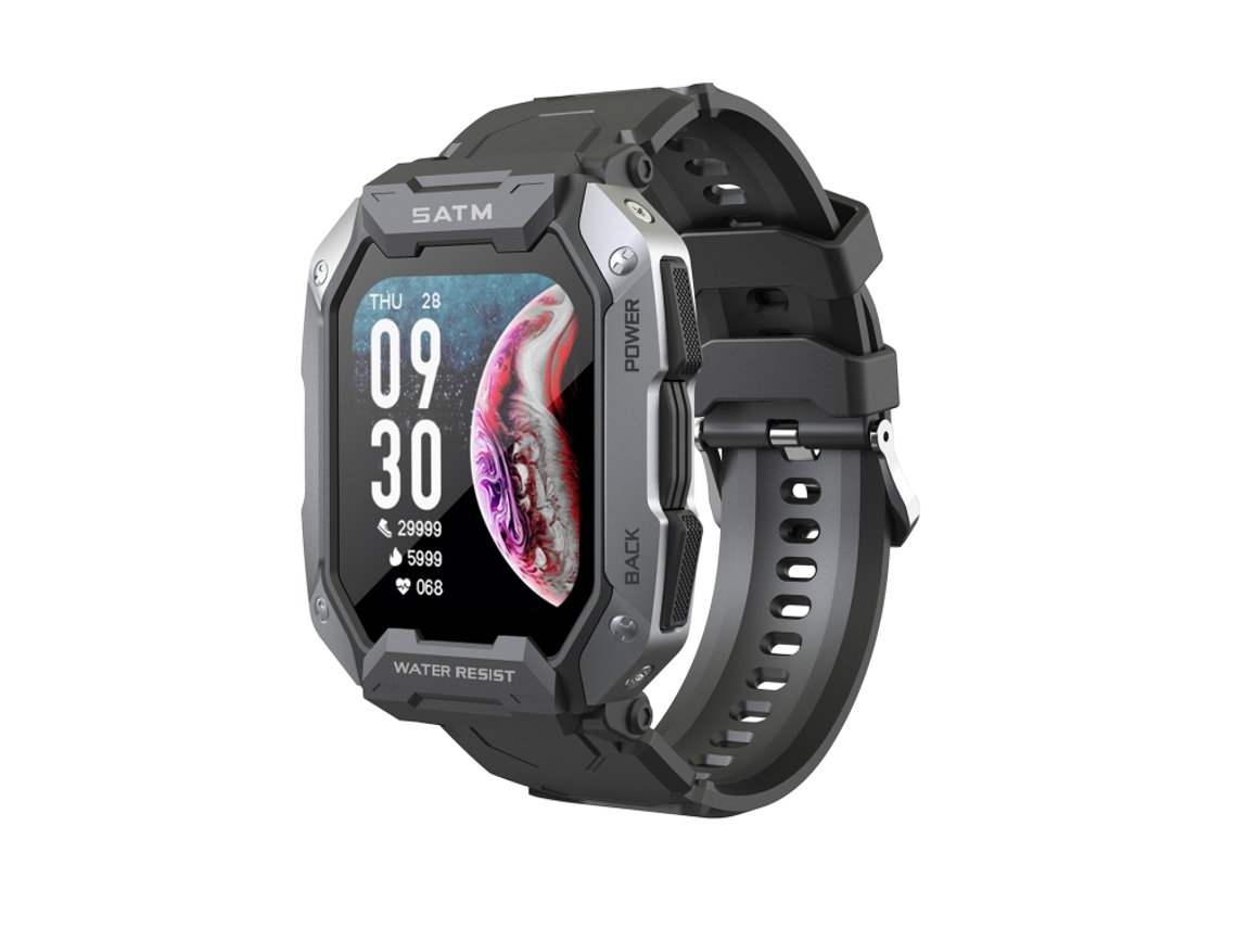 Smartwatch con pantalla TFT HD de 1,71 pulgadas, compatible con monitorización de frecuencia cardíaca y oxígeno en sangre. (negro)