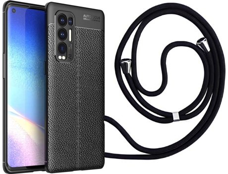 Funda Oppo Find X3 NEO Rugged Leather con Collar Negro