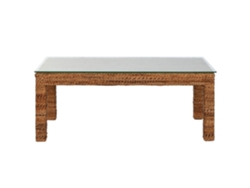 Mesa Centro Fibra Teca Cristal Templado 120x60x45cm