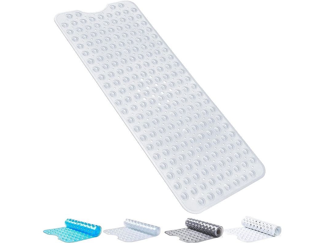 2026-tapete Antideslizante De Baño Con 200 Ventosas Lavable A Máquina 100x40 Cm Transparente Blanco