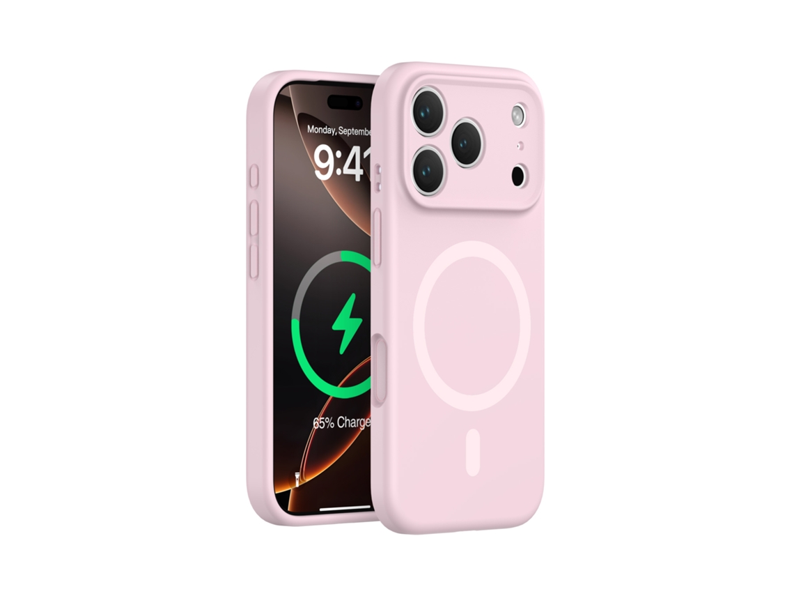 (rosa, Iphone 17) Funda De Silicona Líquida Para Iphone, Fuerte Fijación Magnética, Protección Completa, Diseño Sencillo.