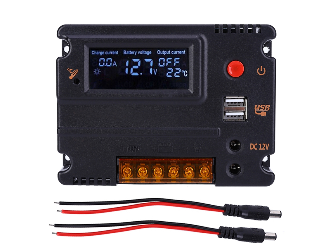 2026velora-cargador Solar 12v 20a Lcd Para Batería De Fosfato De Hierro Y Litio 4 Series Regulador De Panel Solar