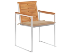 Maison Exclusive - Juego de 8 sillas de jardín con cojines, madera maciza de acacia.