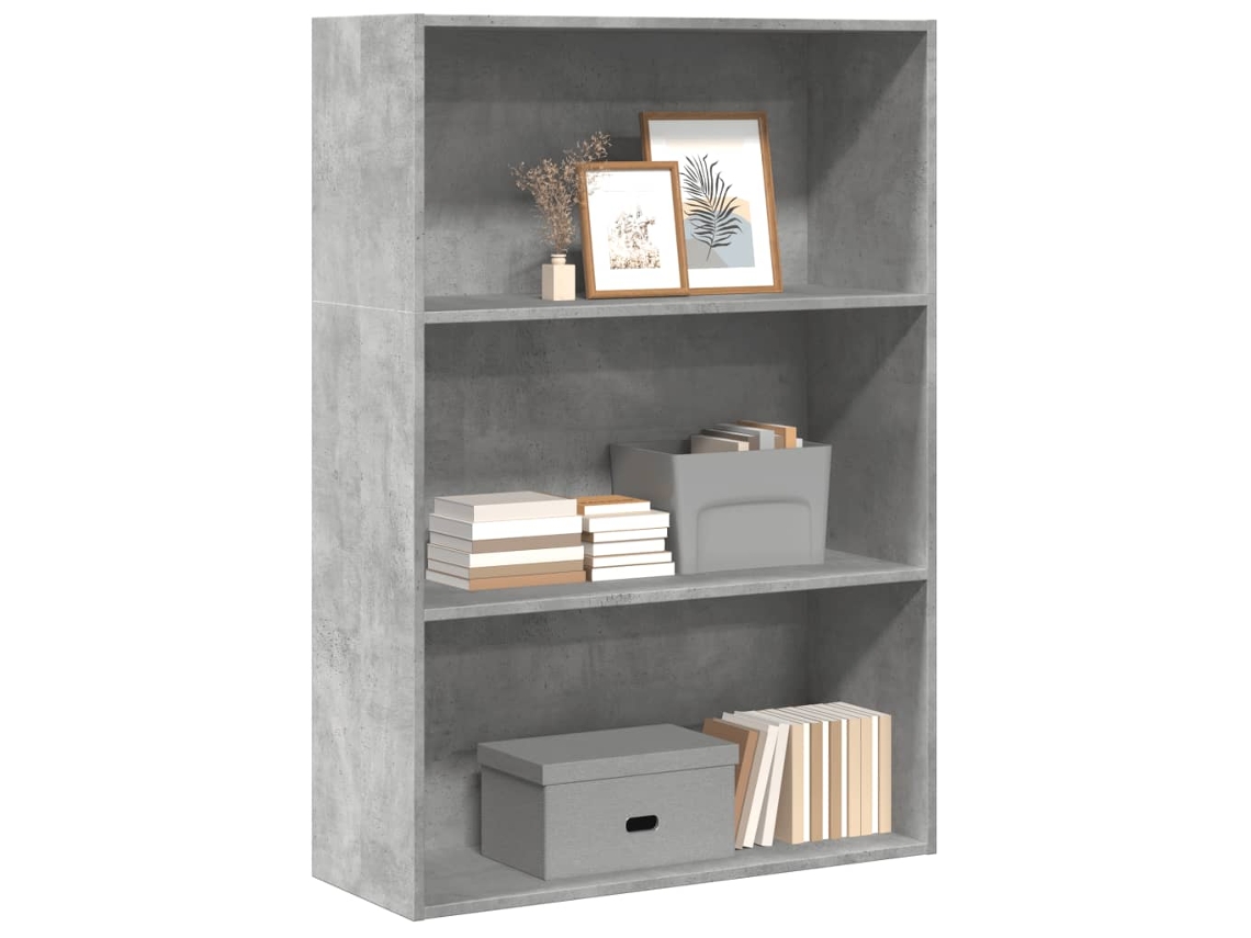 Estantería Libreríaarmario De Libros De Madera De Ingeniería Gris Hormigón 80x30x114 Cm Wsd292702