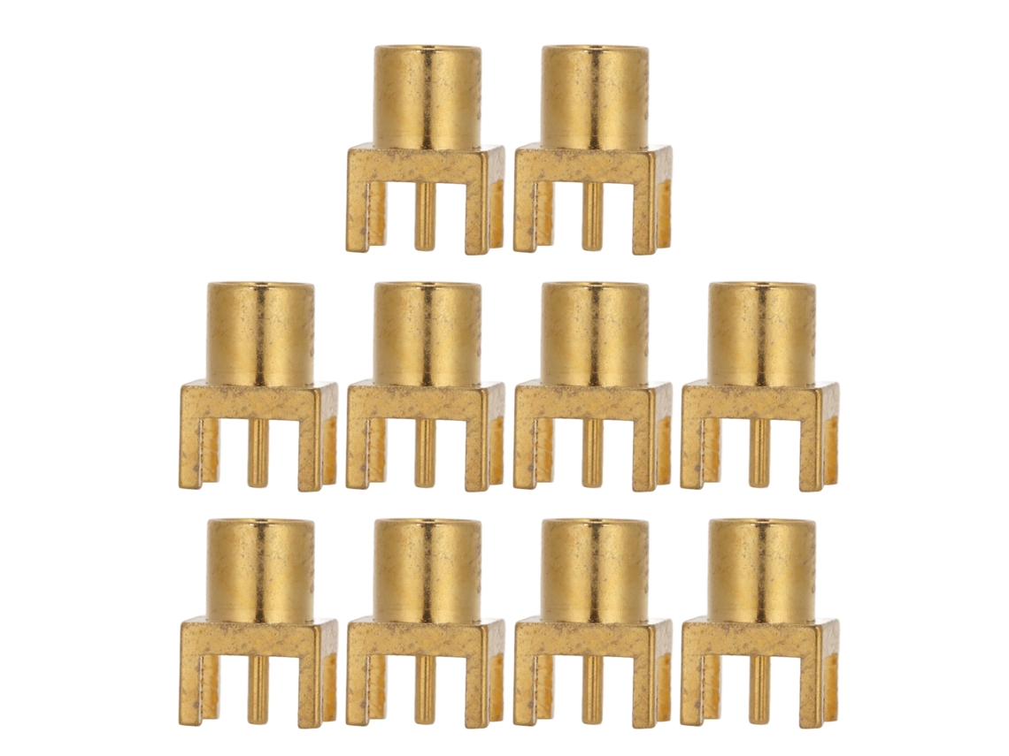 10 Unidades De Conector Hembra Mcx De 4 Pines Para Pcb, Soldable, Ofc, 50 Ohmios, Para Gps, Wifi Y Radio.