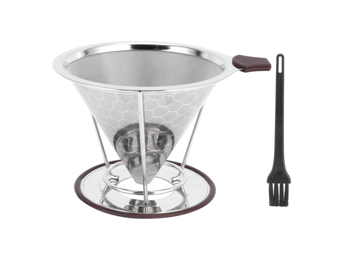 Filtro De Café Con Soporte De Acero Inoxidable, Embudo Cónico, Para 1-6 Tazas, Utensilio De Cocina.