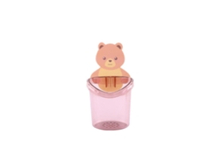 Portacepillos de dientes de pared con forma de oso rosa