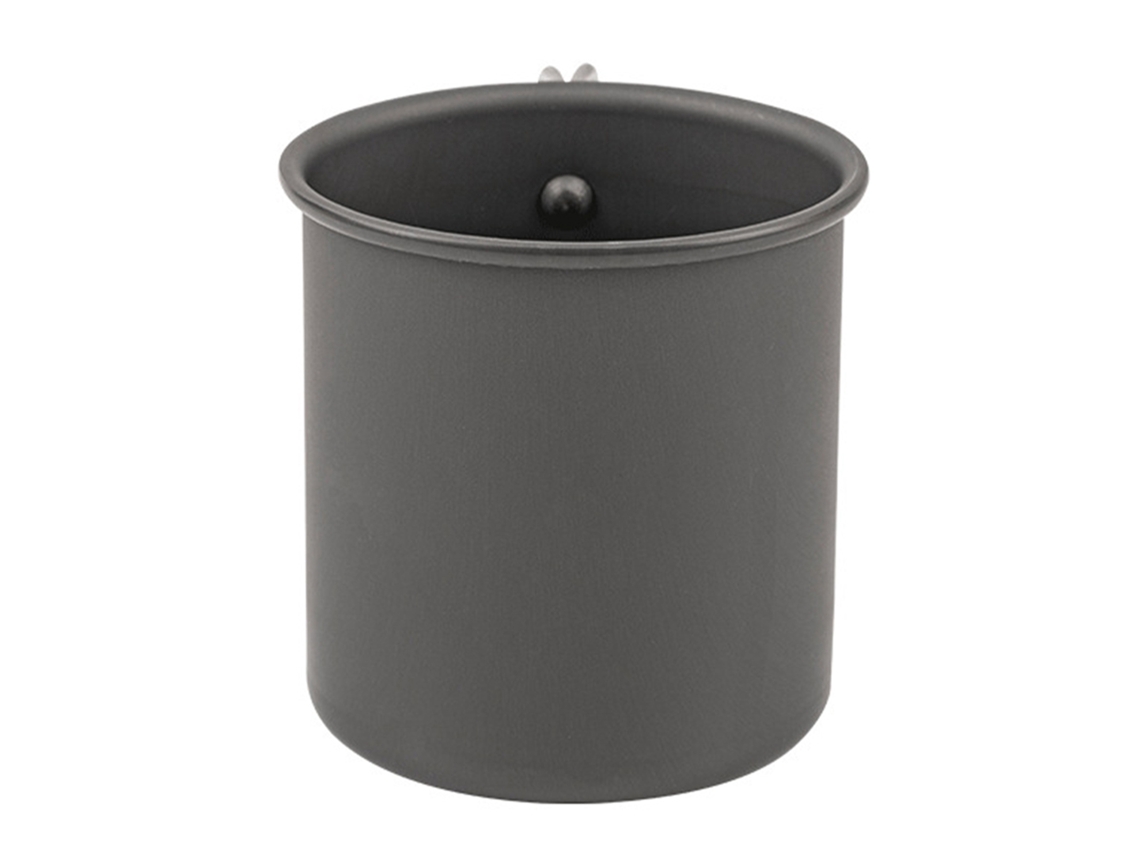 Taza De Camping De Aleación De Aluminio Con Asa Plegable, Portátil Para Camping, Senderismo Y Pesca, Color Negro.