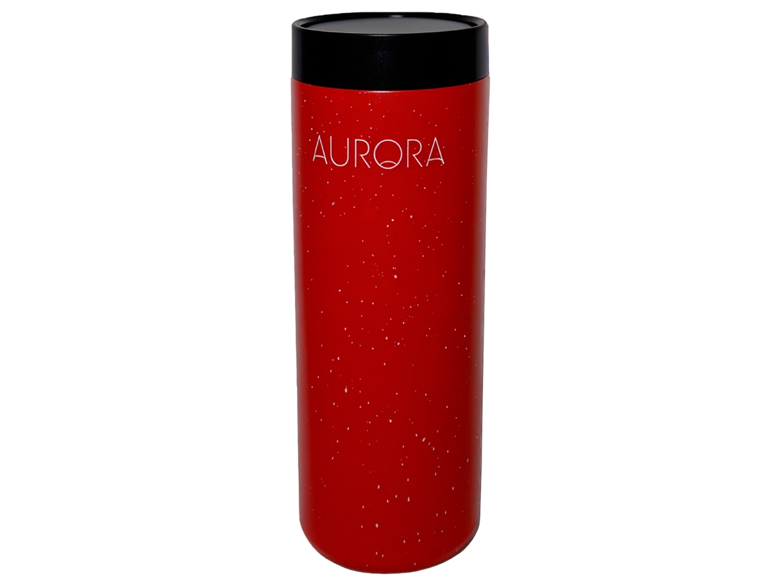 Taza térmica Aurora 500ml: Vaso de Viaje Térmico para café, té, agua o zumos, en acero inoxidable. Mantiene el calor durante 6h y frío 12h – Roja