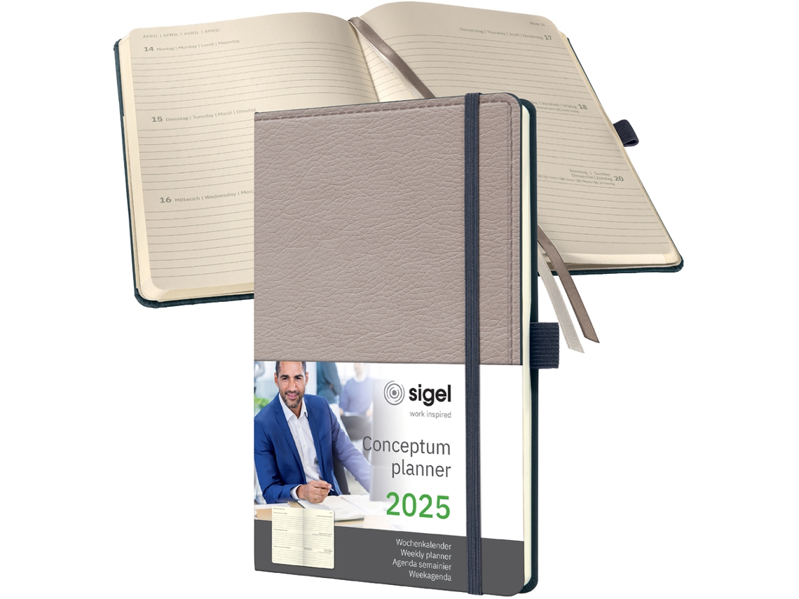 Calendario de Libro SIGEL Conceptum 2025 Diseño Casual A5 Beige