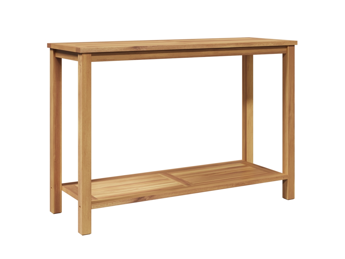 Mesas de exterior vidaxl de madera maciza de teca marrón (110x40x45 cm)
