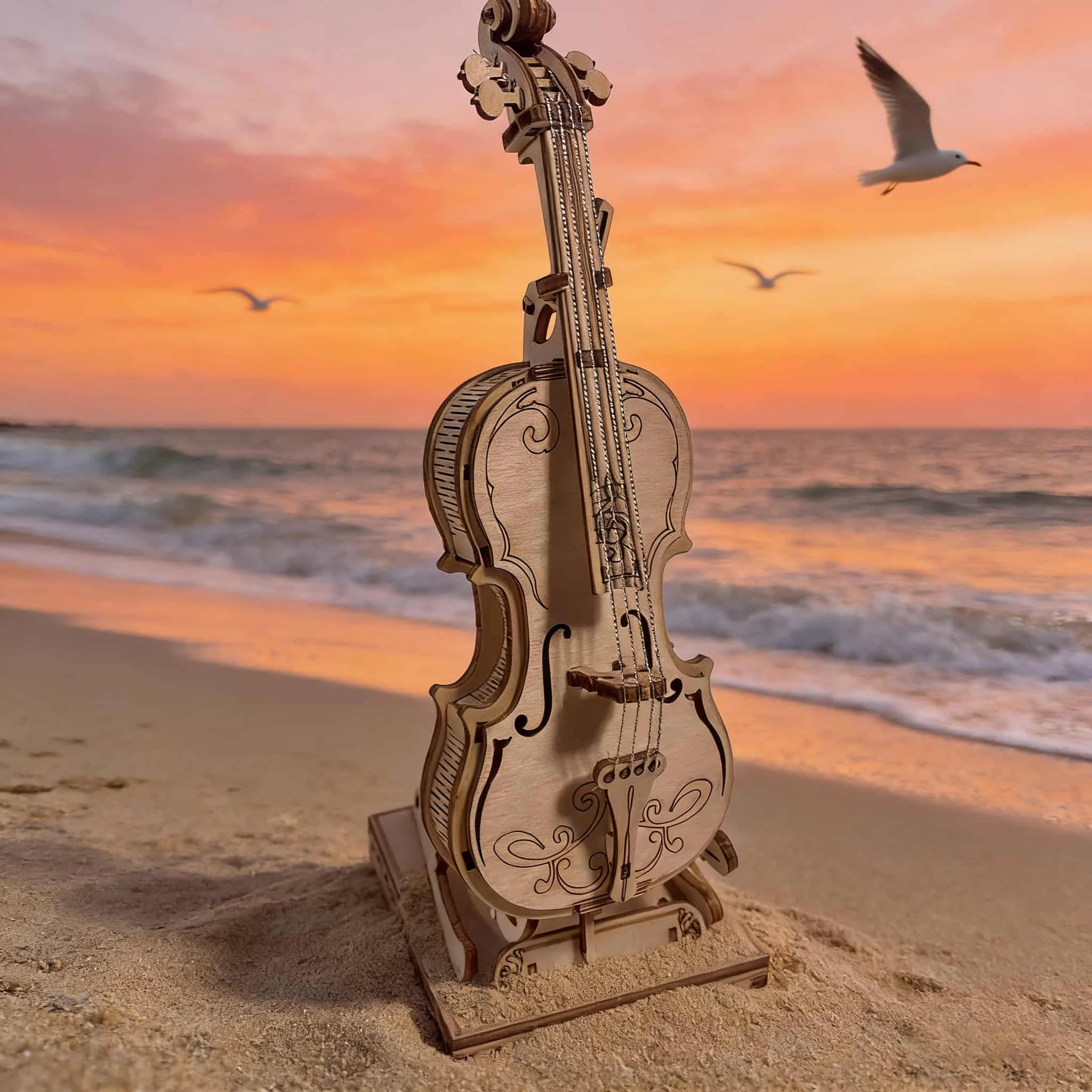 Nuevo Juguete De Violín De Madera, Rompecabezas Para Armar, Camión De Madera 3d