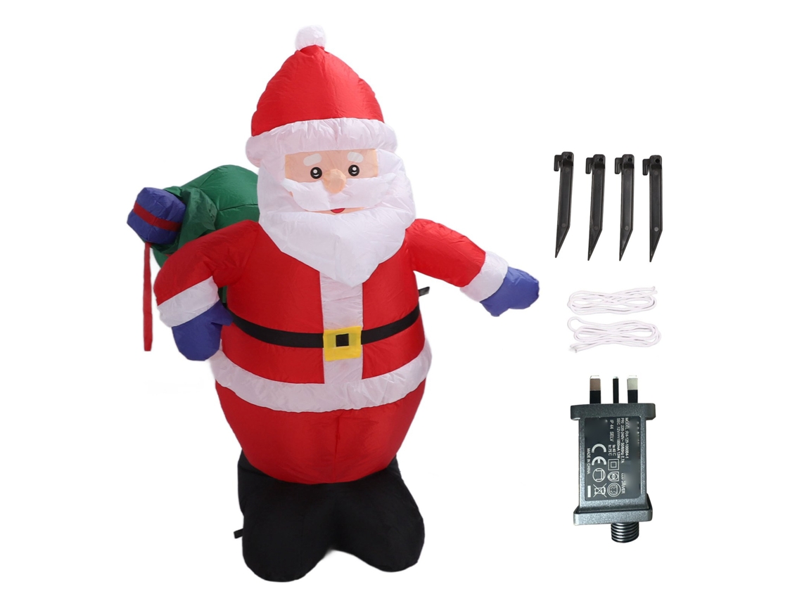 Adorno navideño inflable con luz y bolsa de regalo