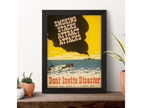 Poster NACNIC Vintage Cartel vintage del distrito naval de Estados Unidos. Dont Invite Disaster.
