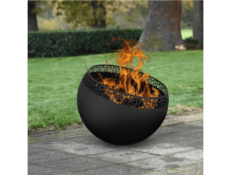 Brasero de Jardín ESSCHERT DESIGN Chiminea de Exterior Esférica con Puntos Negros