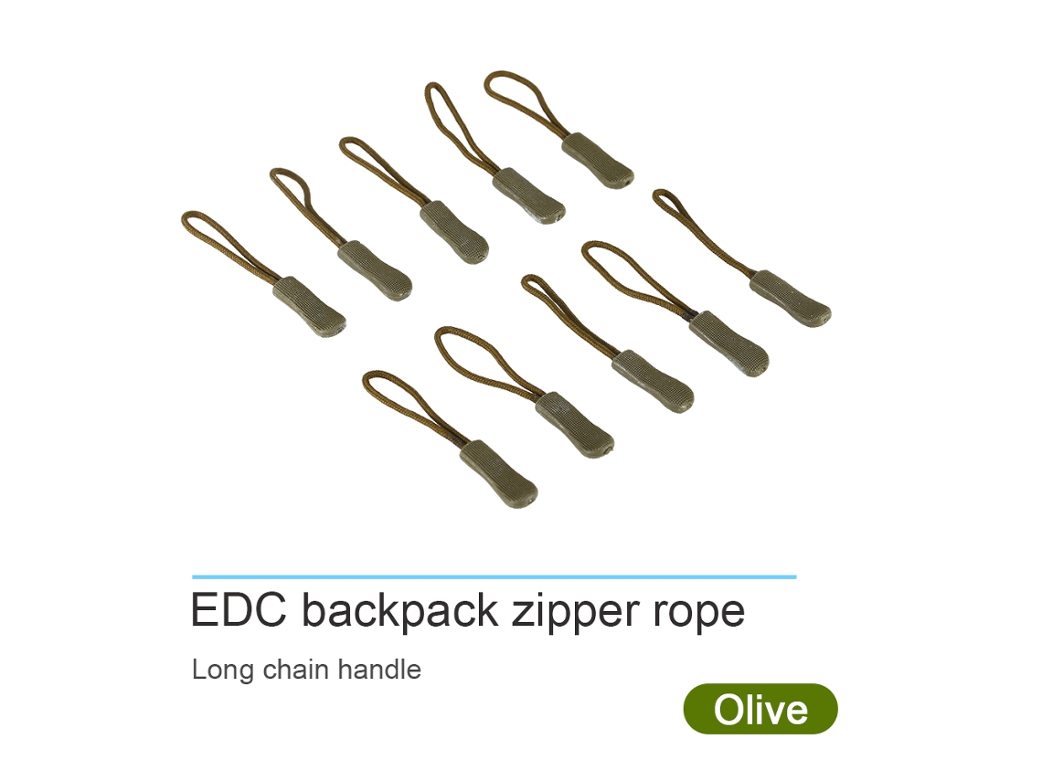 10x Pulls De Zíper Com Corda Edc Para Mochila Roupas Cor Verde Militar Anti-deslizante Fácil Instalação