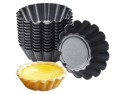 Moldes de carbón Rebe-12 para tartaletas, mini pasteles y magdalenas con revestimiento antiadherente.