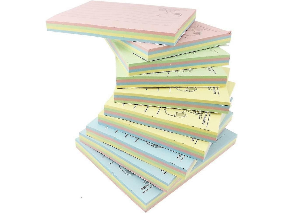 Notas Adhesivas De Colores, 10 Cm X 7,5 Cm, 10 Libros/paquete, 80 Notas Por Libro (rectangular, 10 Libros Por Paquete)