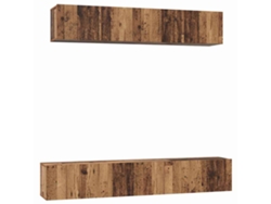 Conjunto de mueble de TV de madera antigua de 5 piezas EXCLUSIVO DE LA CASA
