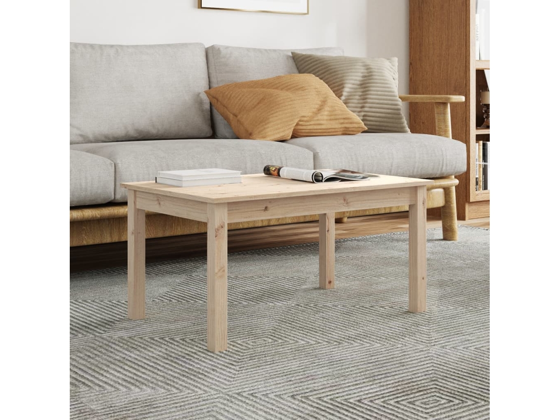 Mesa de Centro de Apoyo 80X50X40 Cm Madera de Pino Maciza